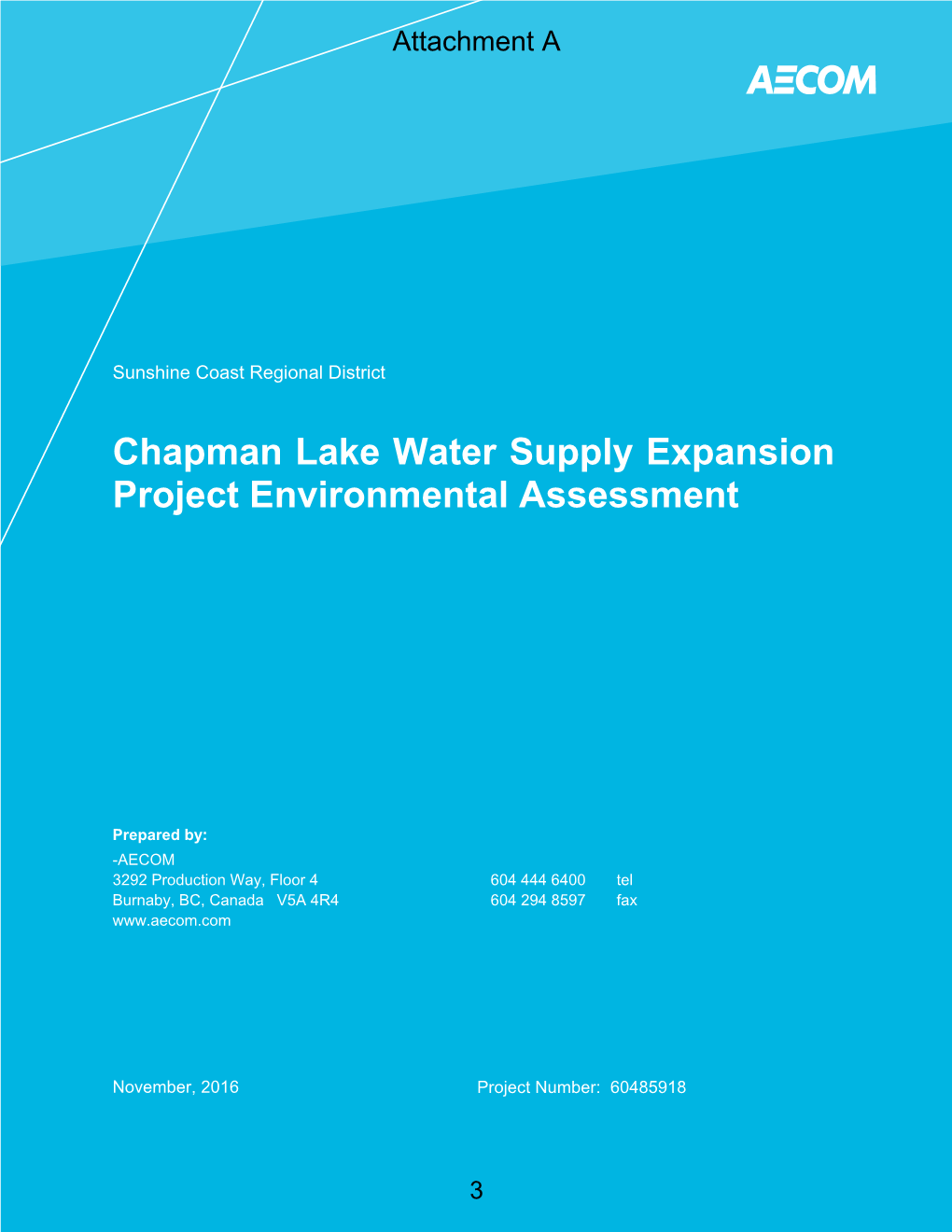 Chapman Lake Water Supply Expansion Project Environmental Assessment