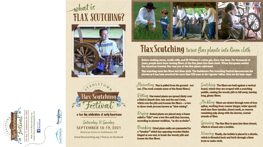 Flax Scutching Festival Demonstrates the Process As It Has Been Practiced for More Than 250 Years in the Ligonier Valley