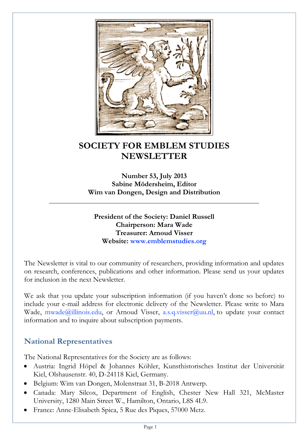 SES Newsletter (Number 46) Is Also Linked to the Glasgow Website at German.Lss.Wisc.Edu/~Smoedersheim/Ses/Sesnewsletter46.Pdf