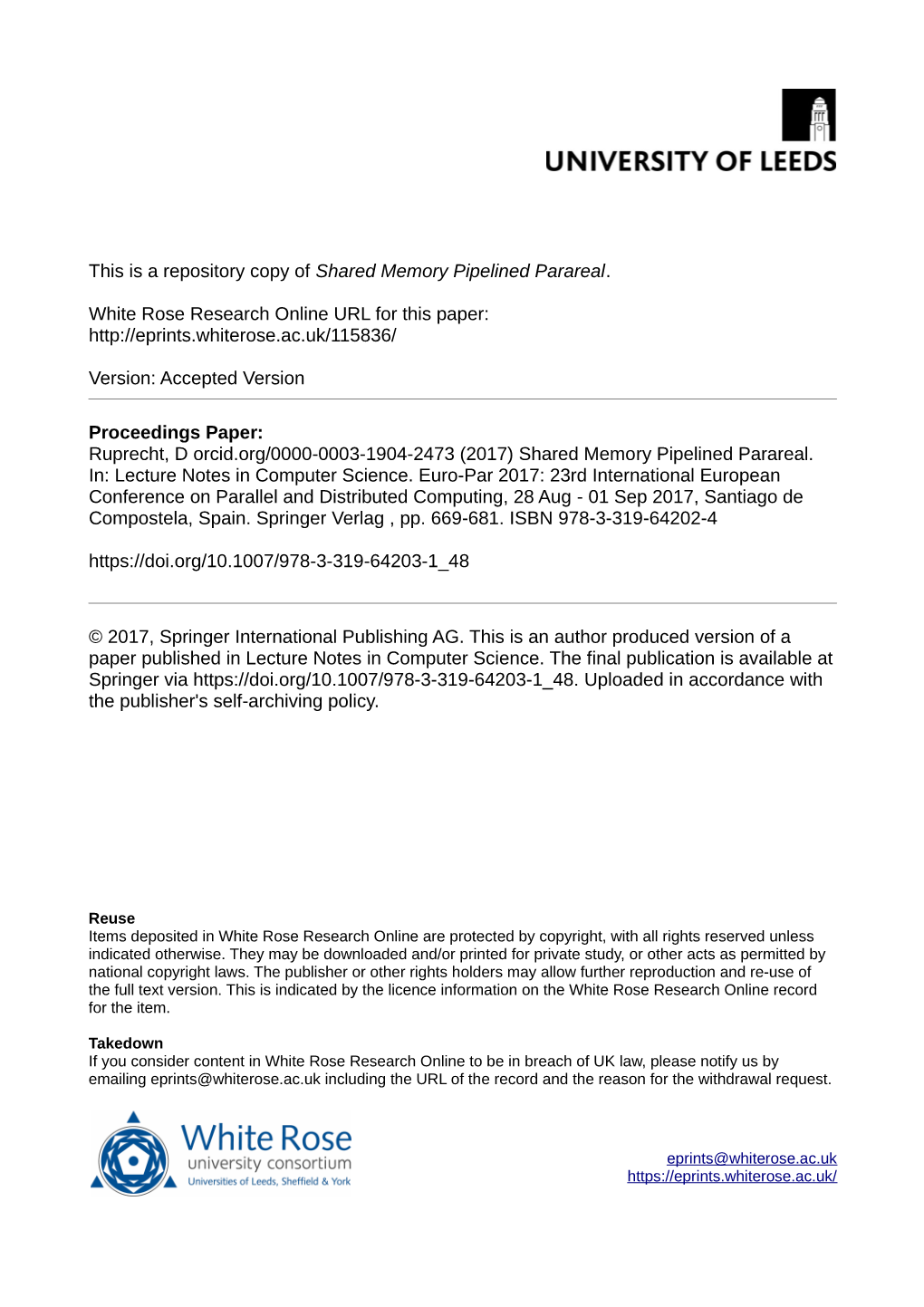 Shared Memory Pipelined Parareal