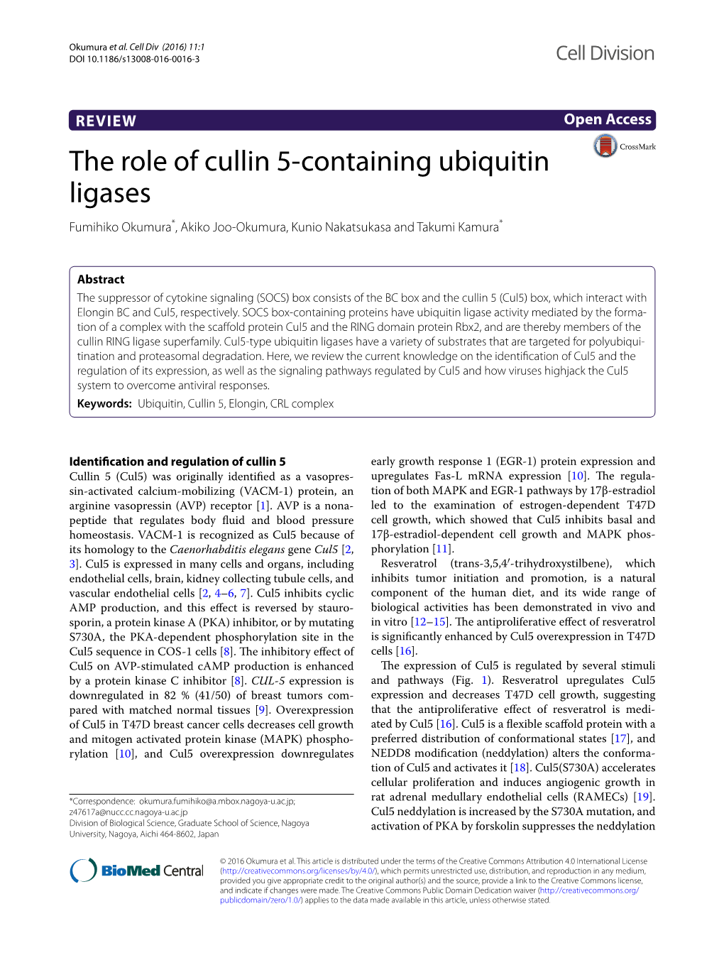 The Role of Cullin 5-Containing Ubiquitin Ligases