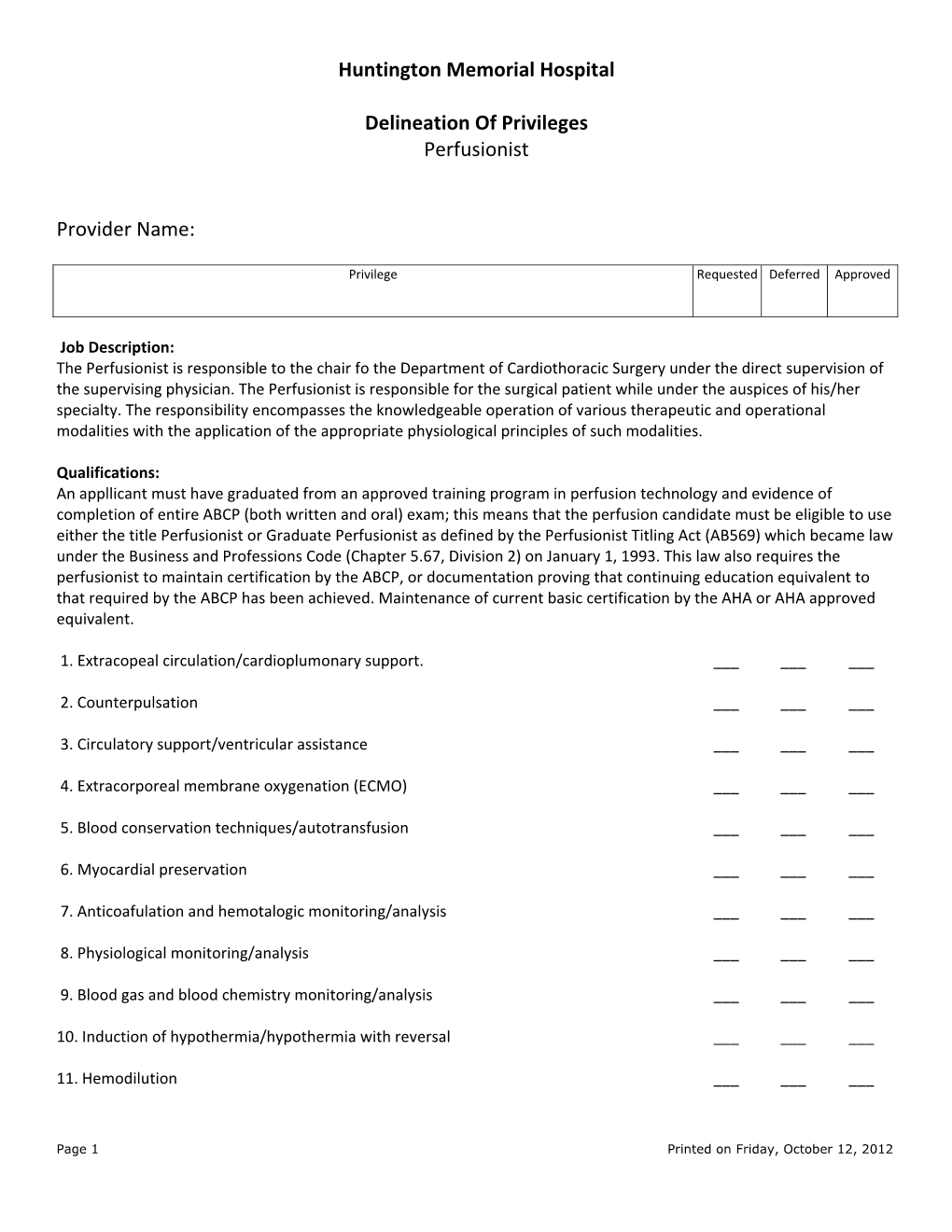 Perfusionist-Privilege-Sheet.Pdf