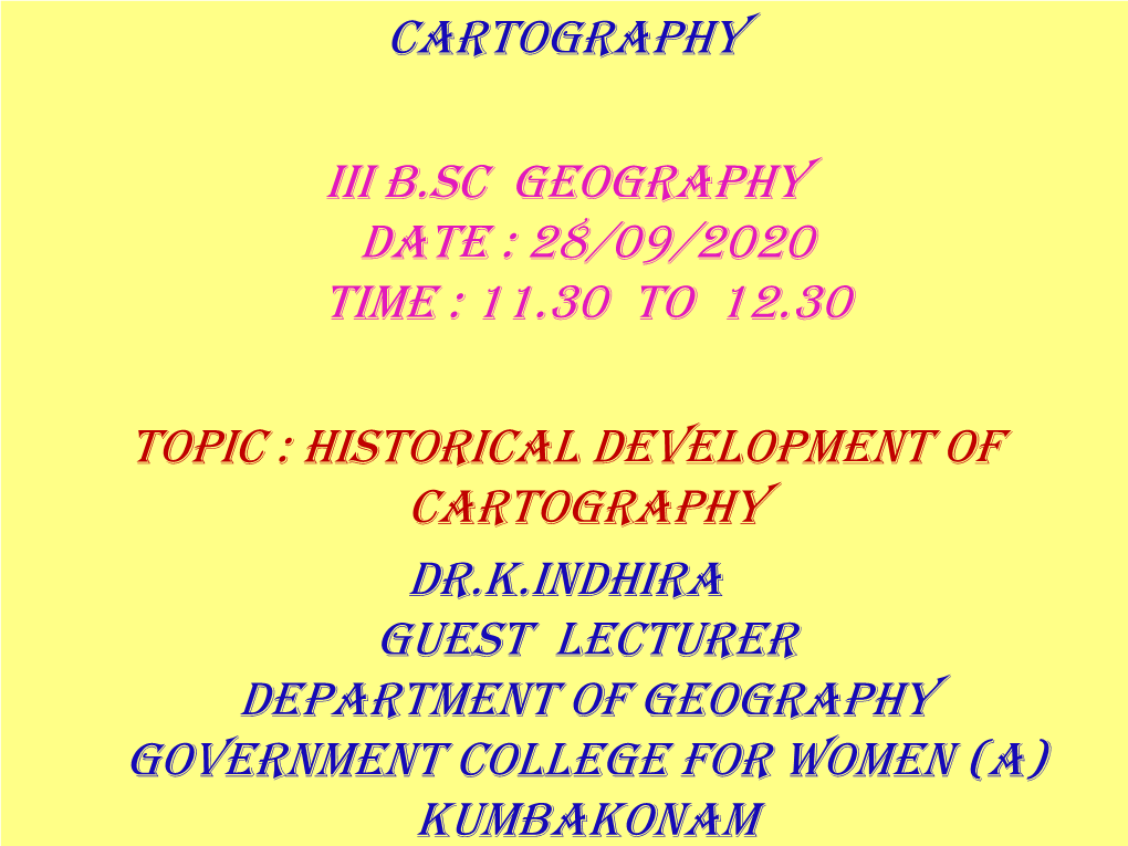 History of Cartography