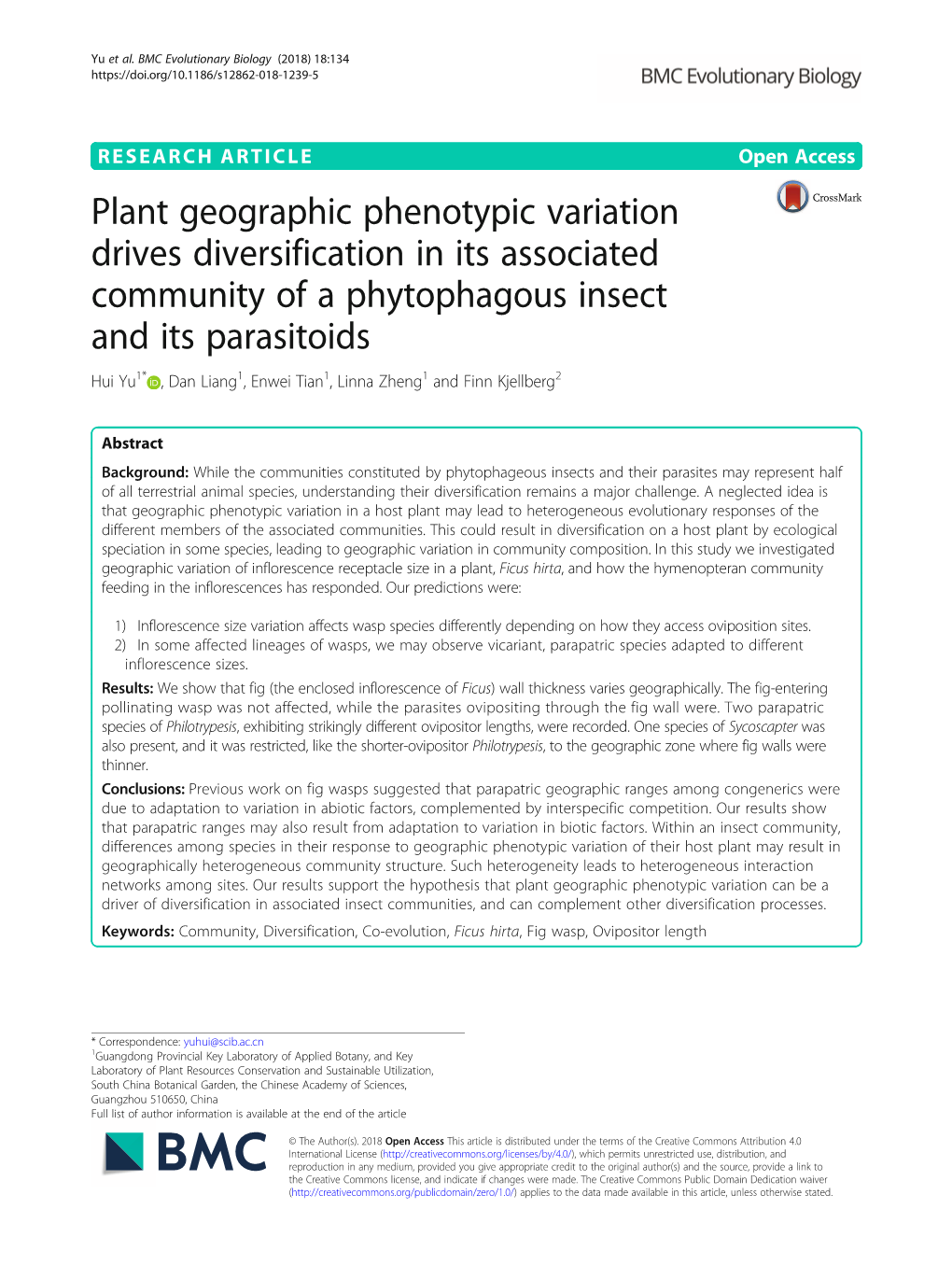 Plant Geographic Phenotypic Variation Drives Diversification in Its