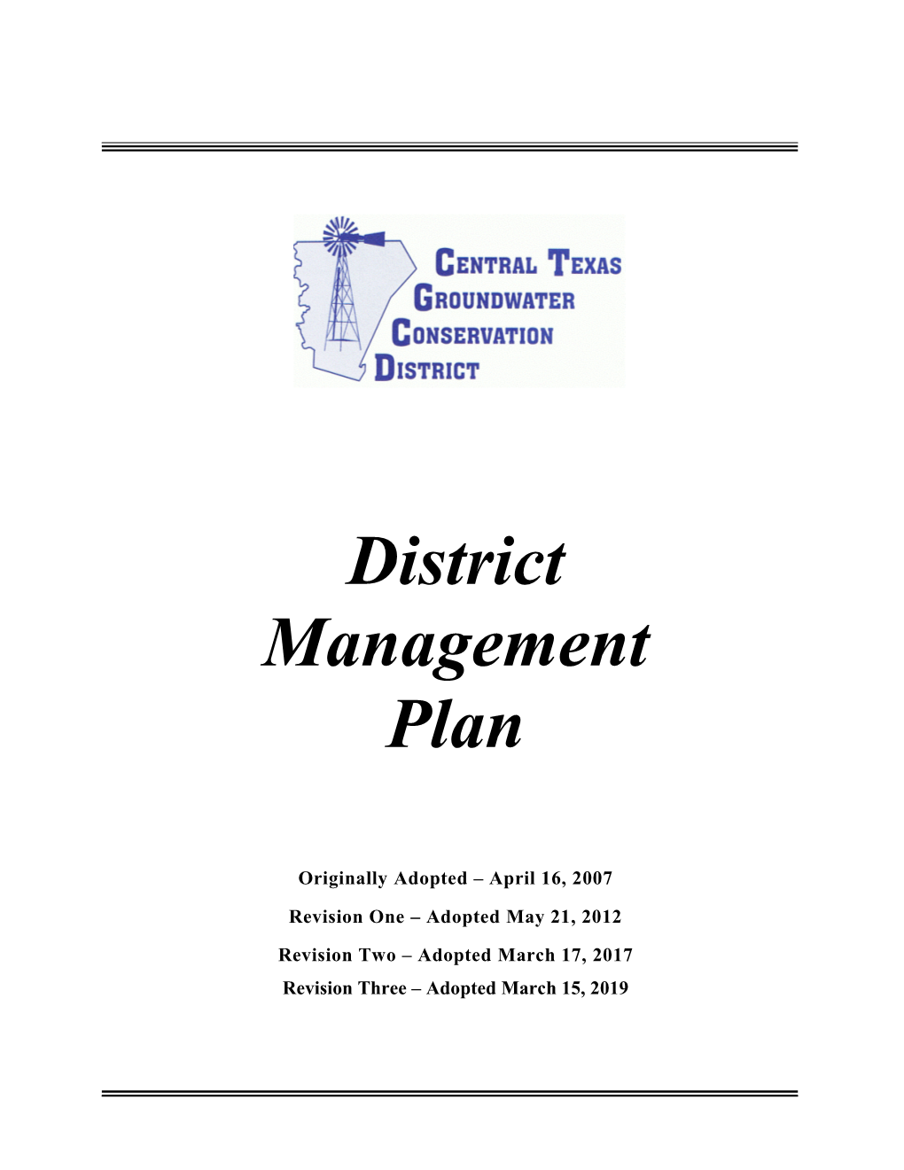 District Management Plan