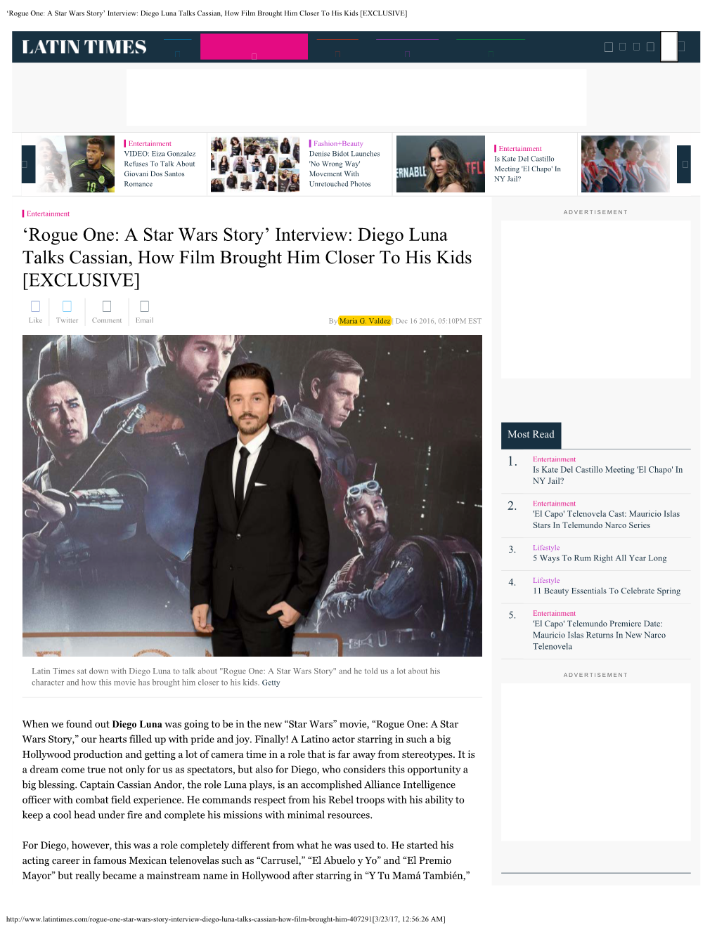 Diego Luna on 'Rogue One'