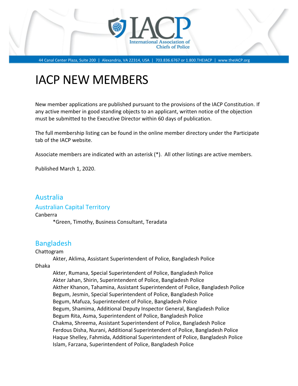 Iacp New Members