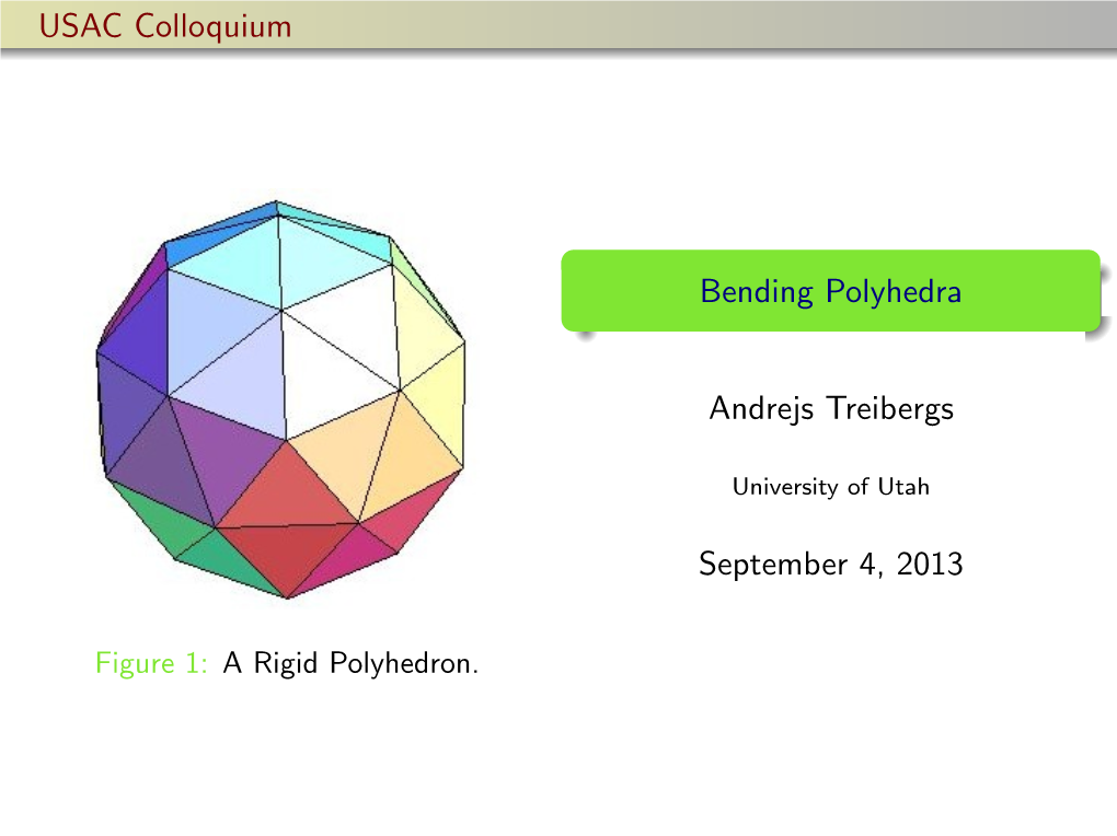 Bending Polyhedra