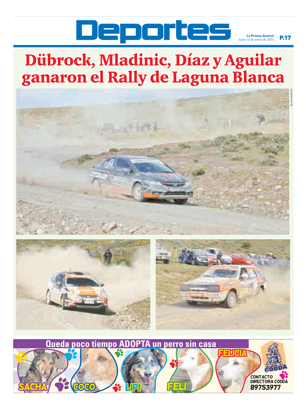 Dübrock, Mladinic, Díaz Y Aguilar Ganaron El Rally De Laguna Blanca Bernardo Balbontín Bernardo