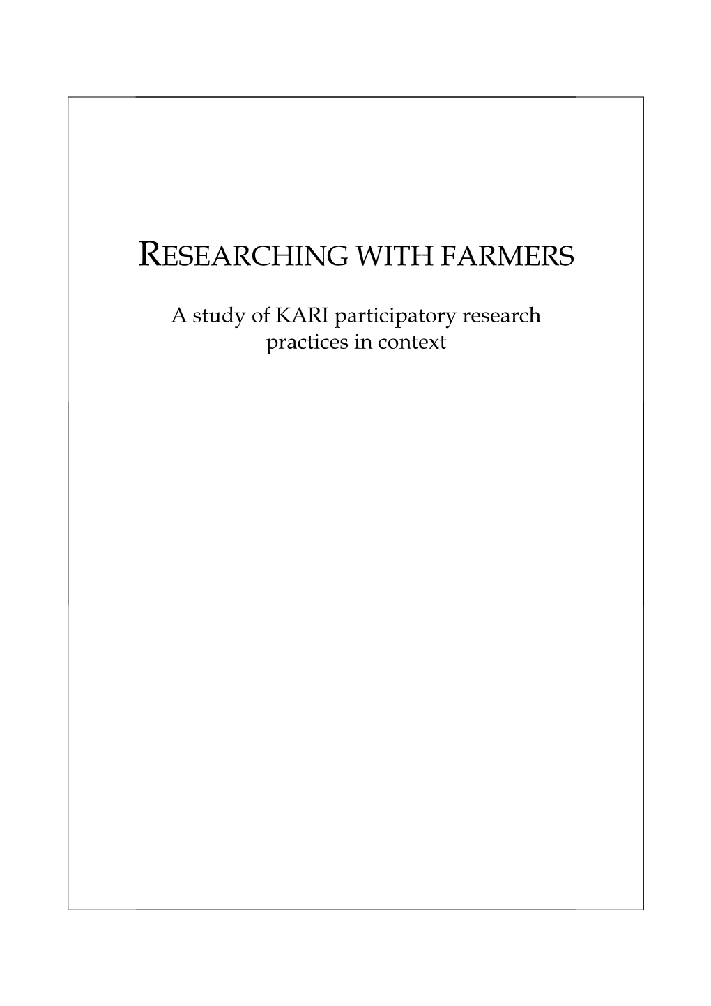 Researching with Farmers