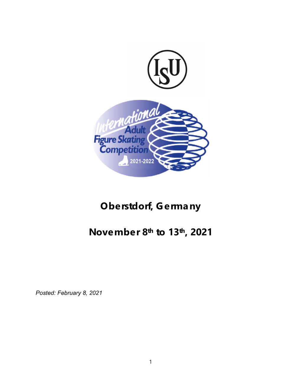 Oberstdorf, Germany November 8Th to 13Th, 2021