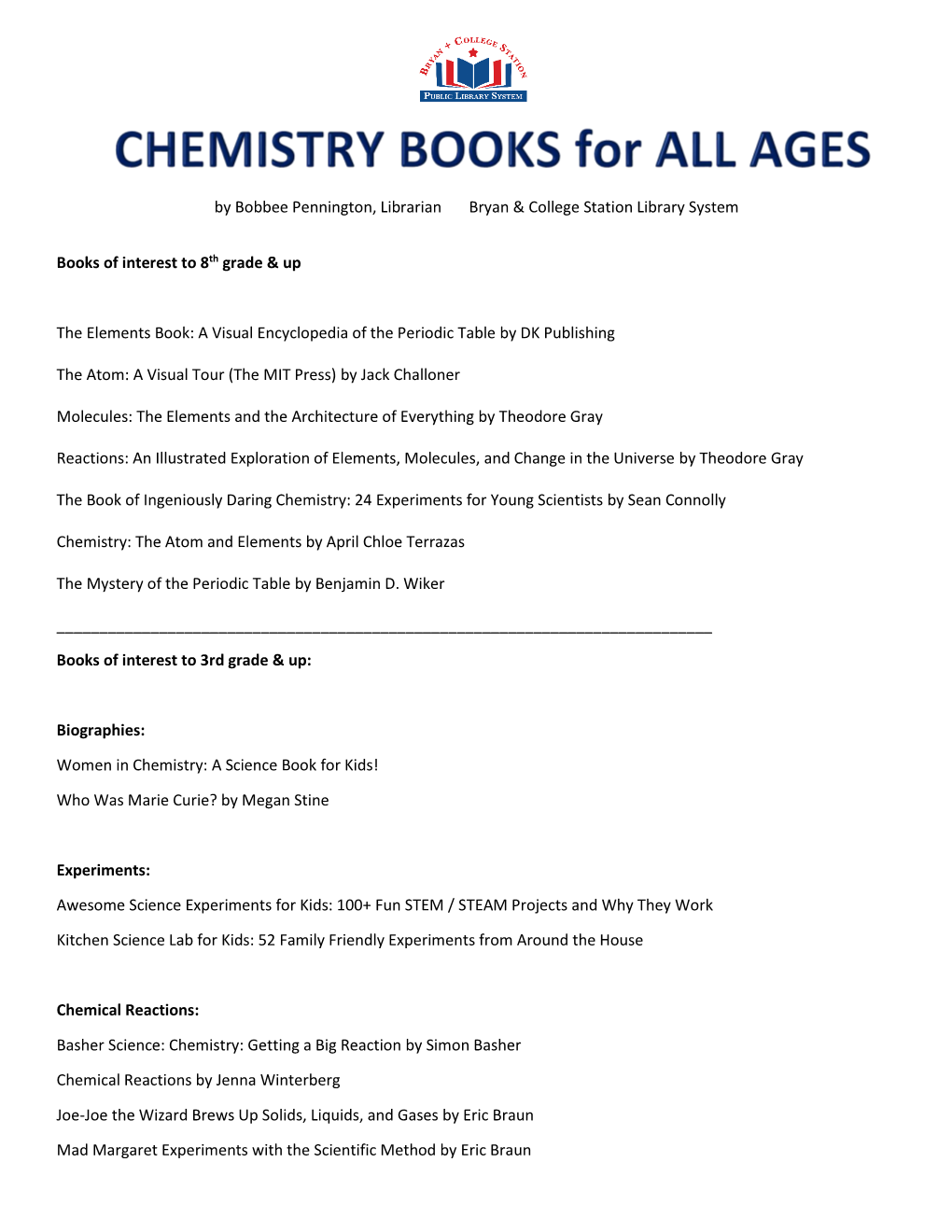 Chemistry Books for Kids (Pdf)