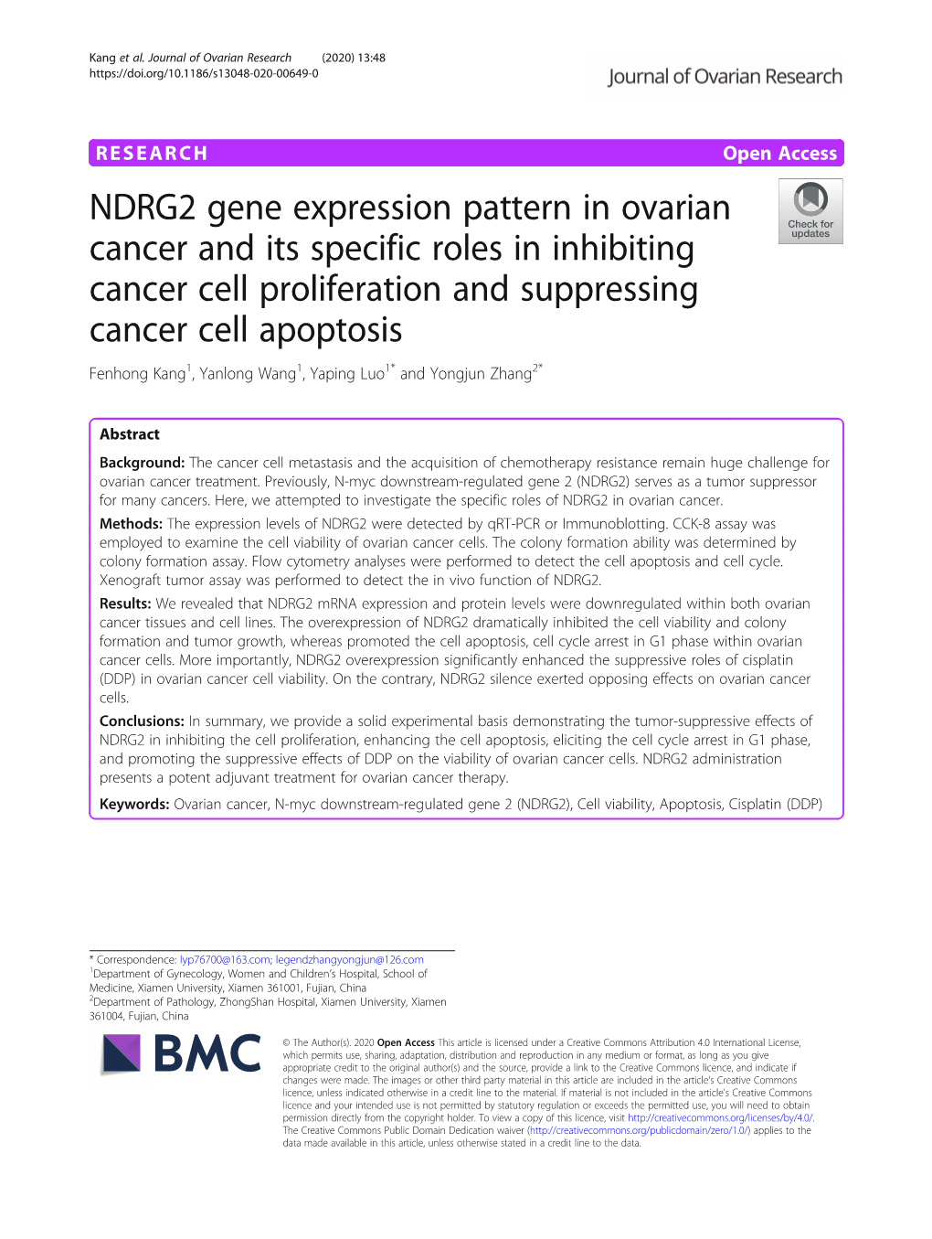 NDRG2 Gene Expression Pattern in Ovarian Cancer and Its Specific Roles in Inhibiting Cancer Cell Proliferation and Suppressing C