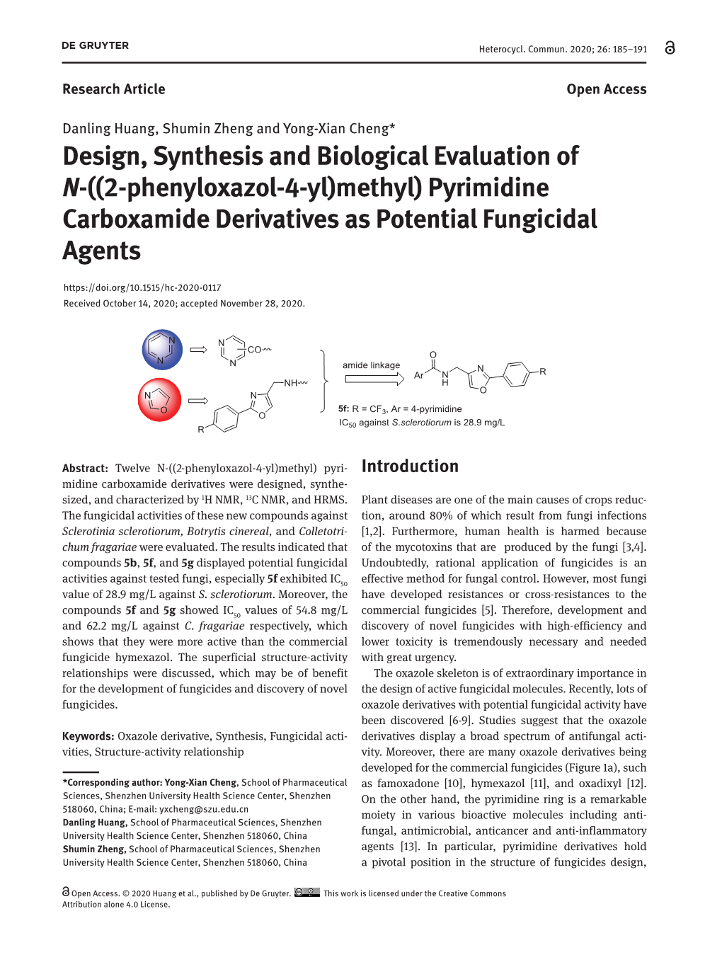 ((2-Phenyloxazol-4-Yl)Methyl) Pyrimidine Carboxamide