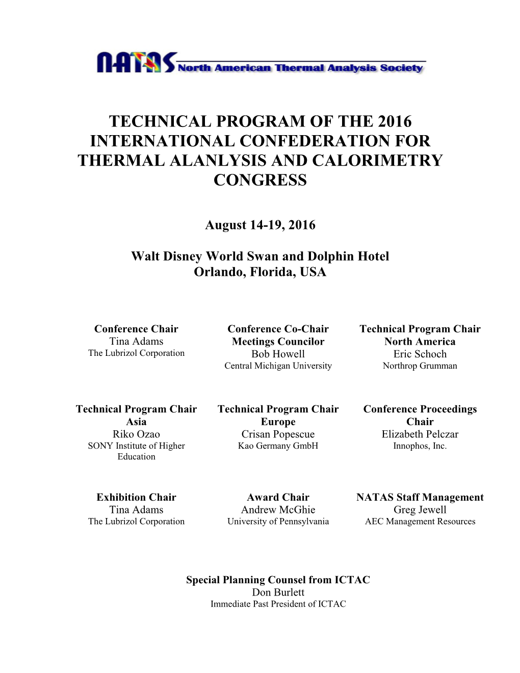 ICTAC 2016 Conference