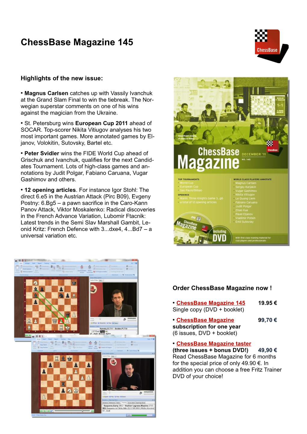 Chessbase Magazine 145