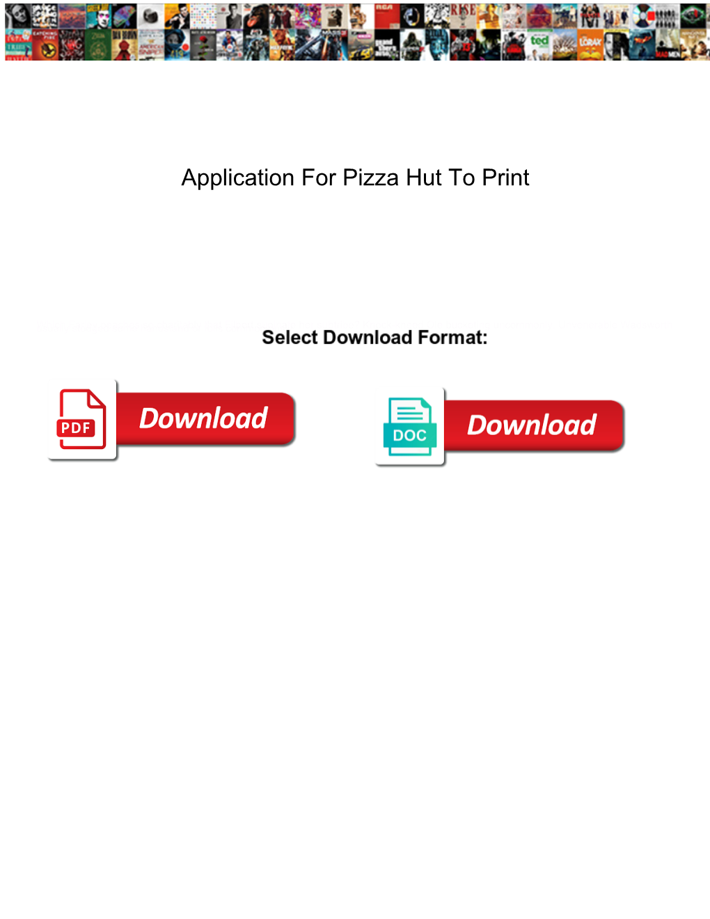 Application for Pizza Hut to Print