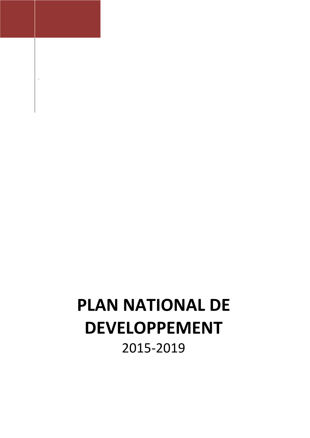 Plan National De Developpement 2015-2019