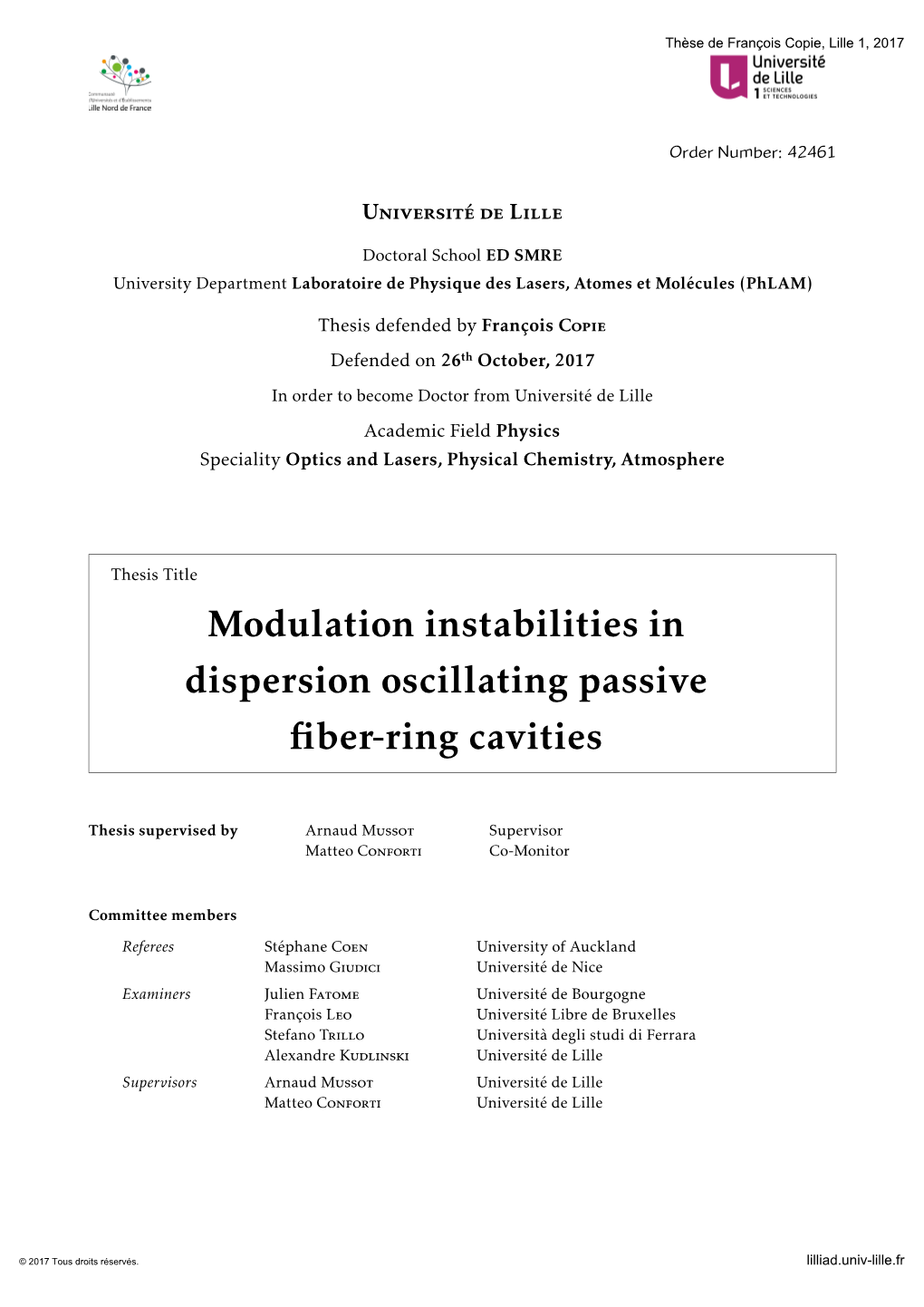 Modulation Instabilities in Dispersion Oscillating Passive Fiber-Ring Cavities