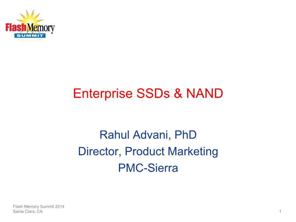 Enterprise Ssds & NAND