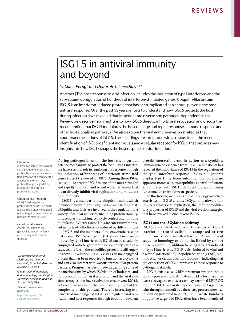 ISG15 in Antiviral Immunity and Beyond