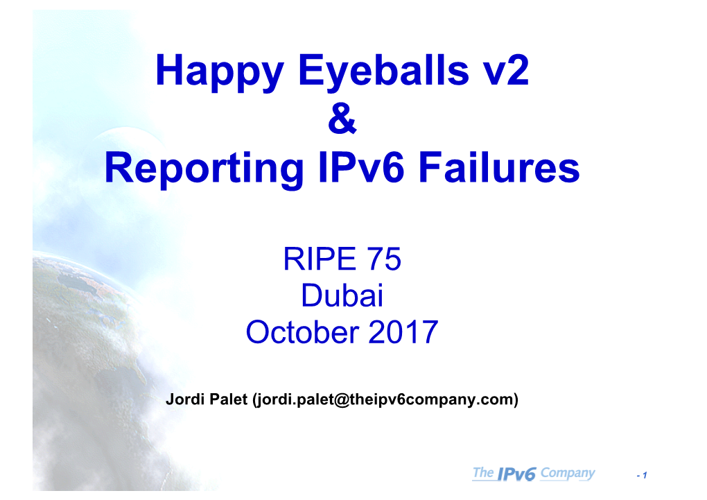 Happy Eyeballs V2 & Reporting Ipv6 Failures