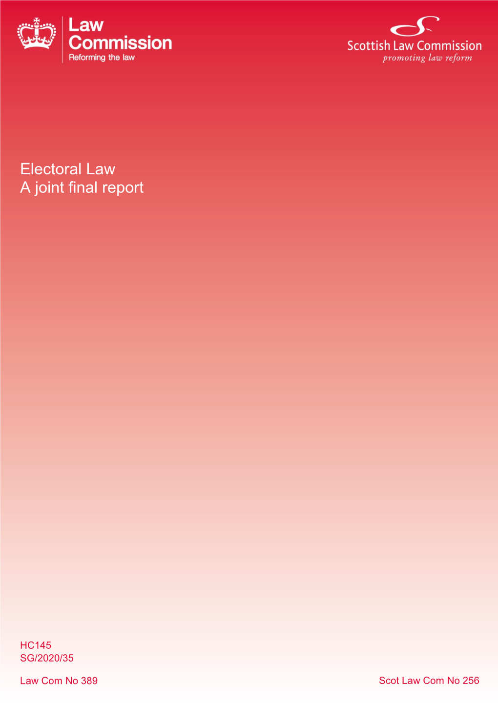 Electoral Law a Joint Final Report