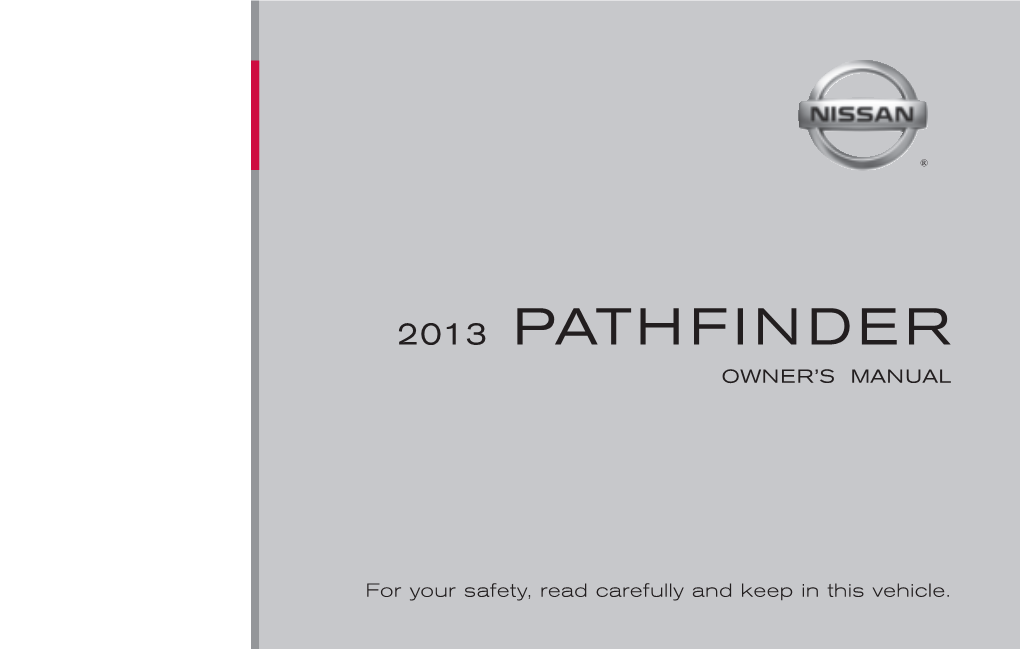 2013 Nissan Pathfinder | Owner's Manual | Nissan