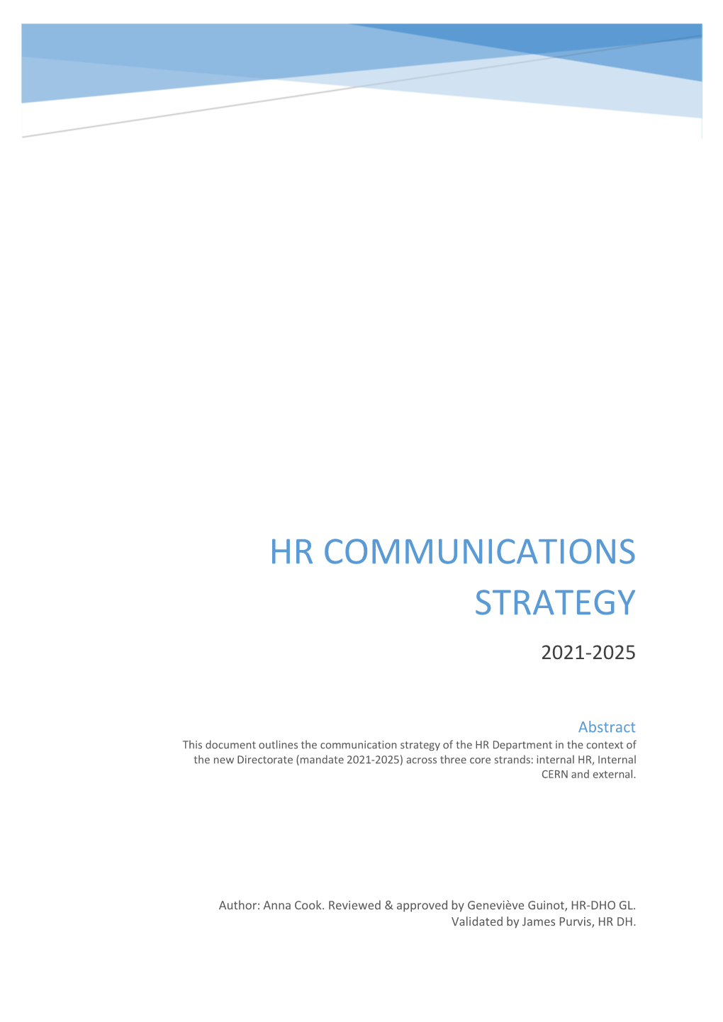 Hr Communications Strategy 2021-2025