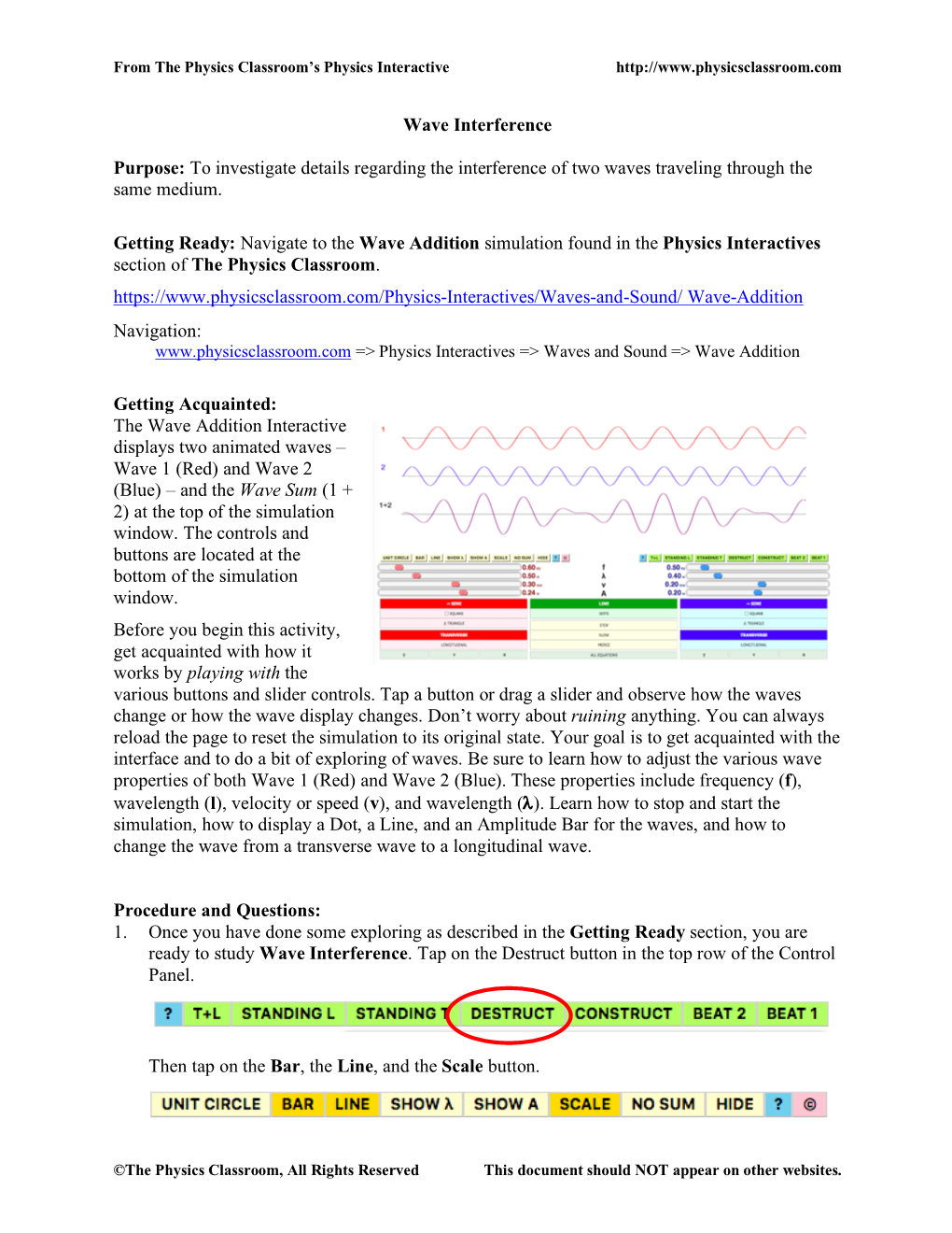 Wave Interference Purpose