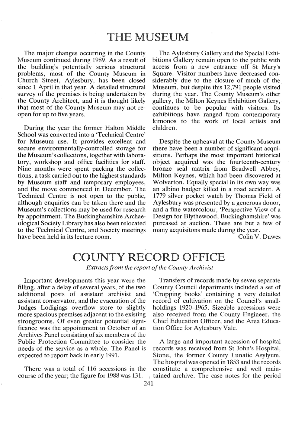 The Museum County Record Office