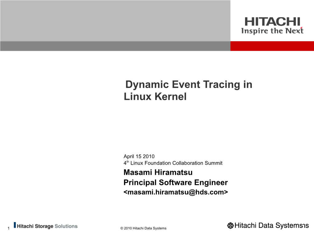 Dynamic Event Tracing in Linux Kernel
