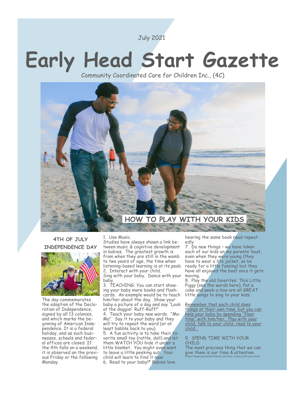 Early Head Start Gazette Community Coordinated Care for Children Inc., (4C)