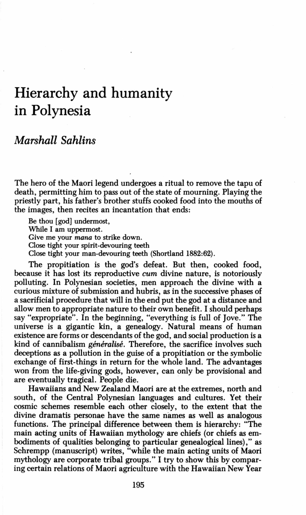 Hierarchy and Humanity in Polynesia