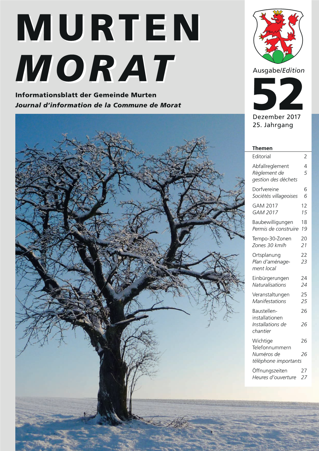 Informationsblatt Der Gemeinde Murten Journal D'information De La