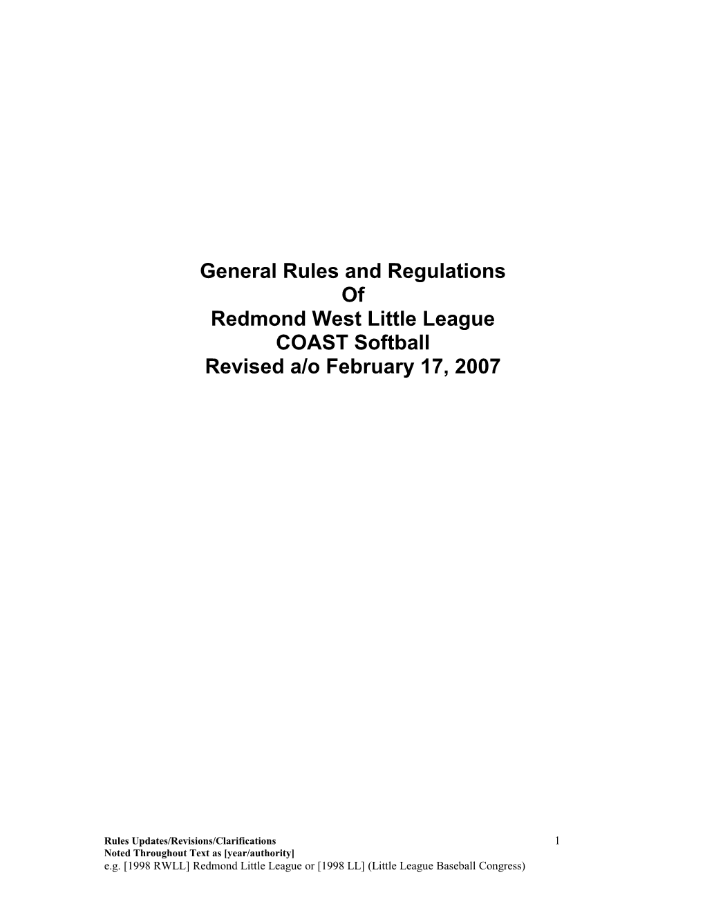 General Rules and Regulations s1