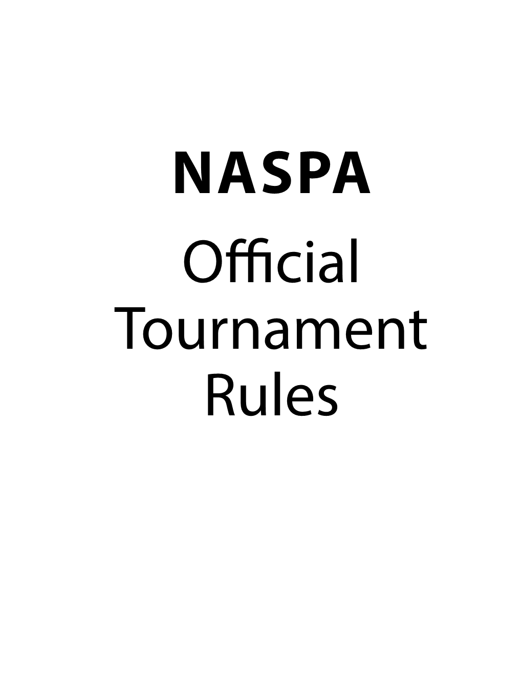 NASPA Official Tournament Rules