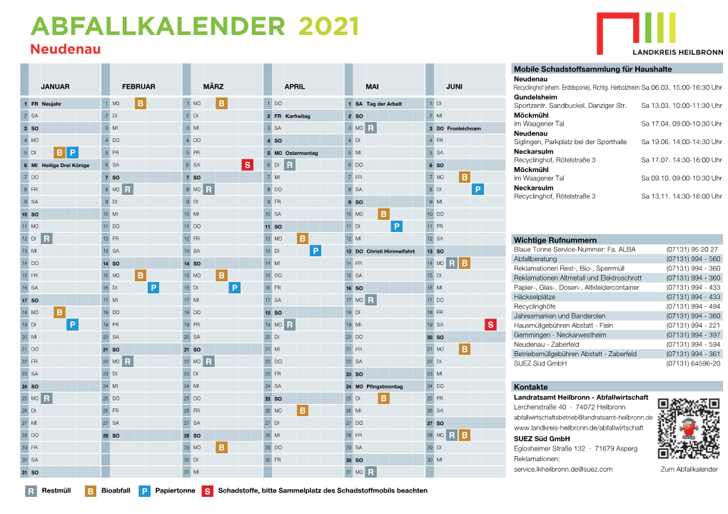 ABFALLKALENDER 2021 Neudenau