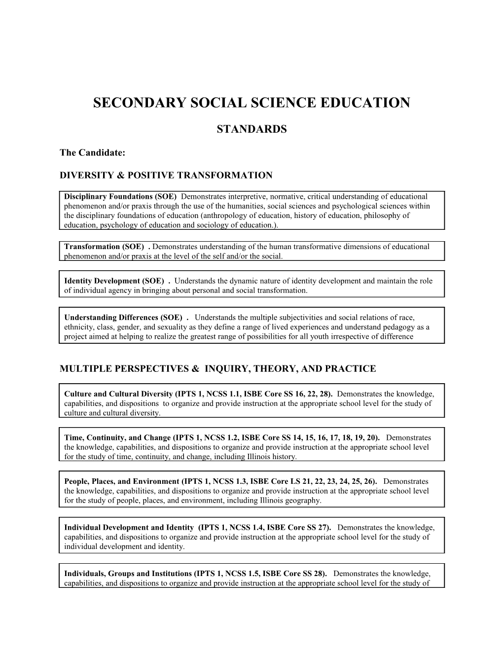 Secondary Social Science Education