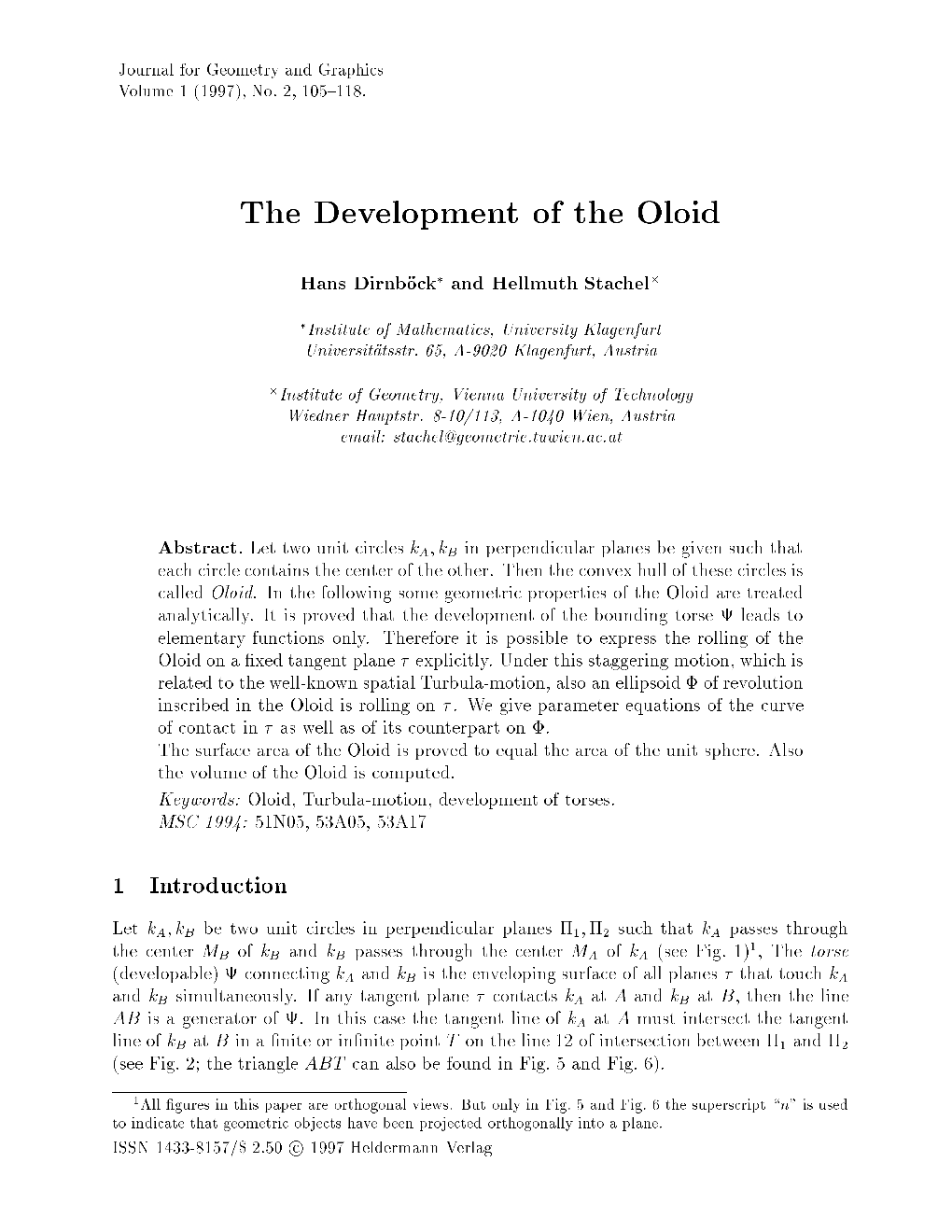 The Development of the Oloid