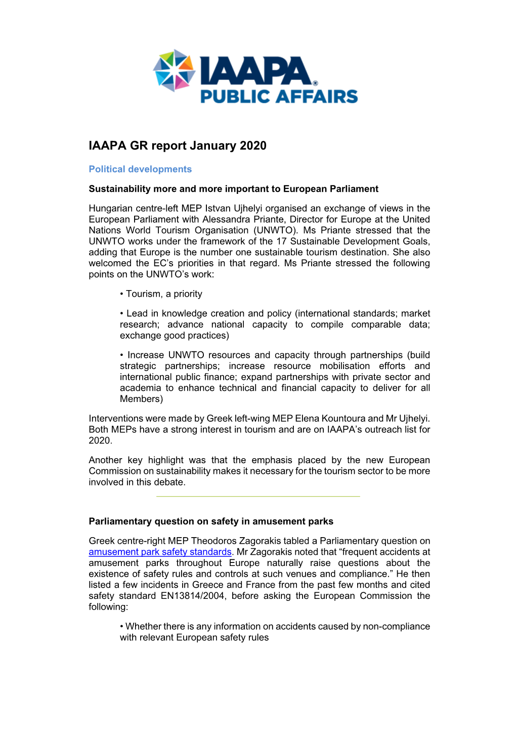 IAAPA GR Report January 2020