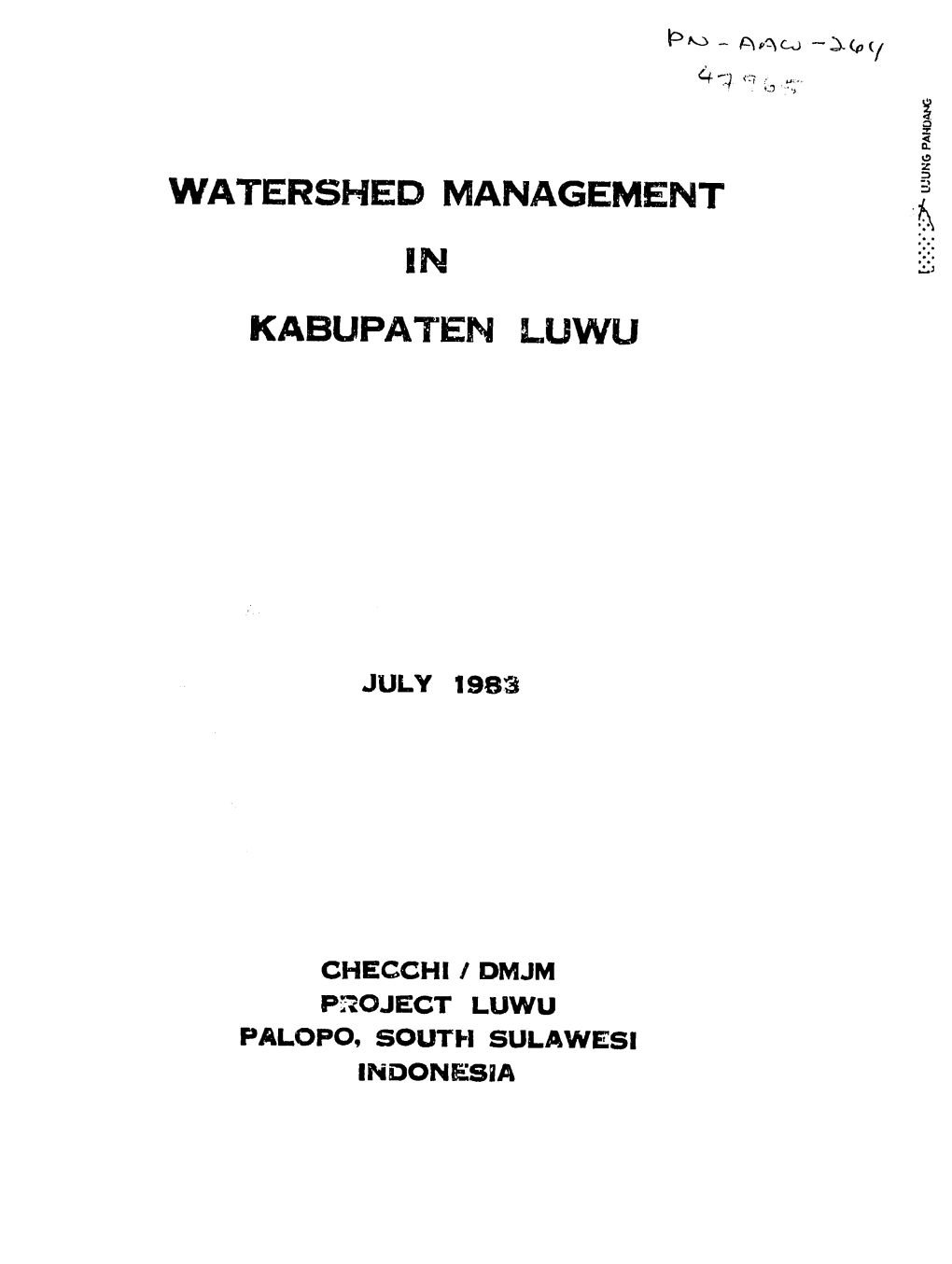 Watershed Management in Kabupaten Luwu