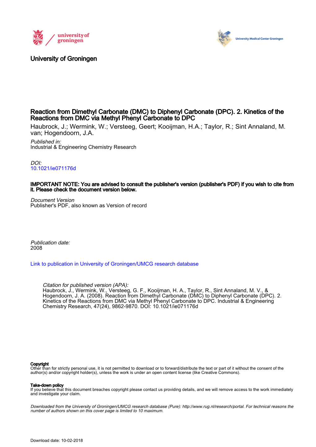 To Diphenyl Carbonate (DPC)