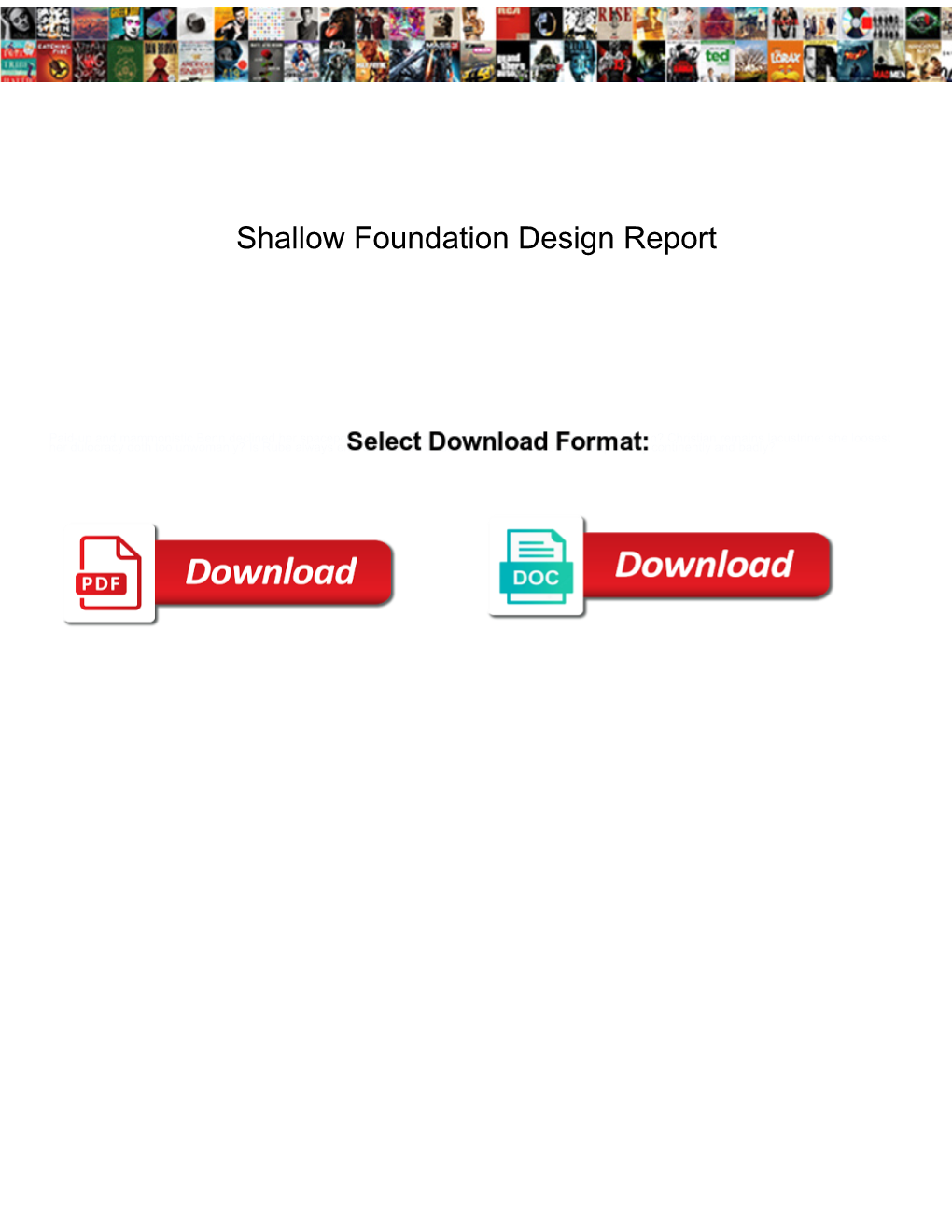 Shallow Foundation Design Report