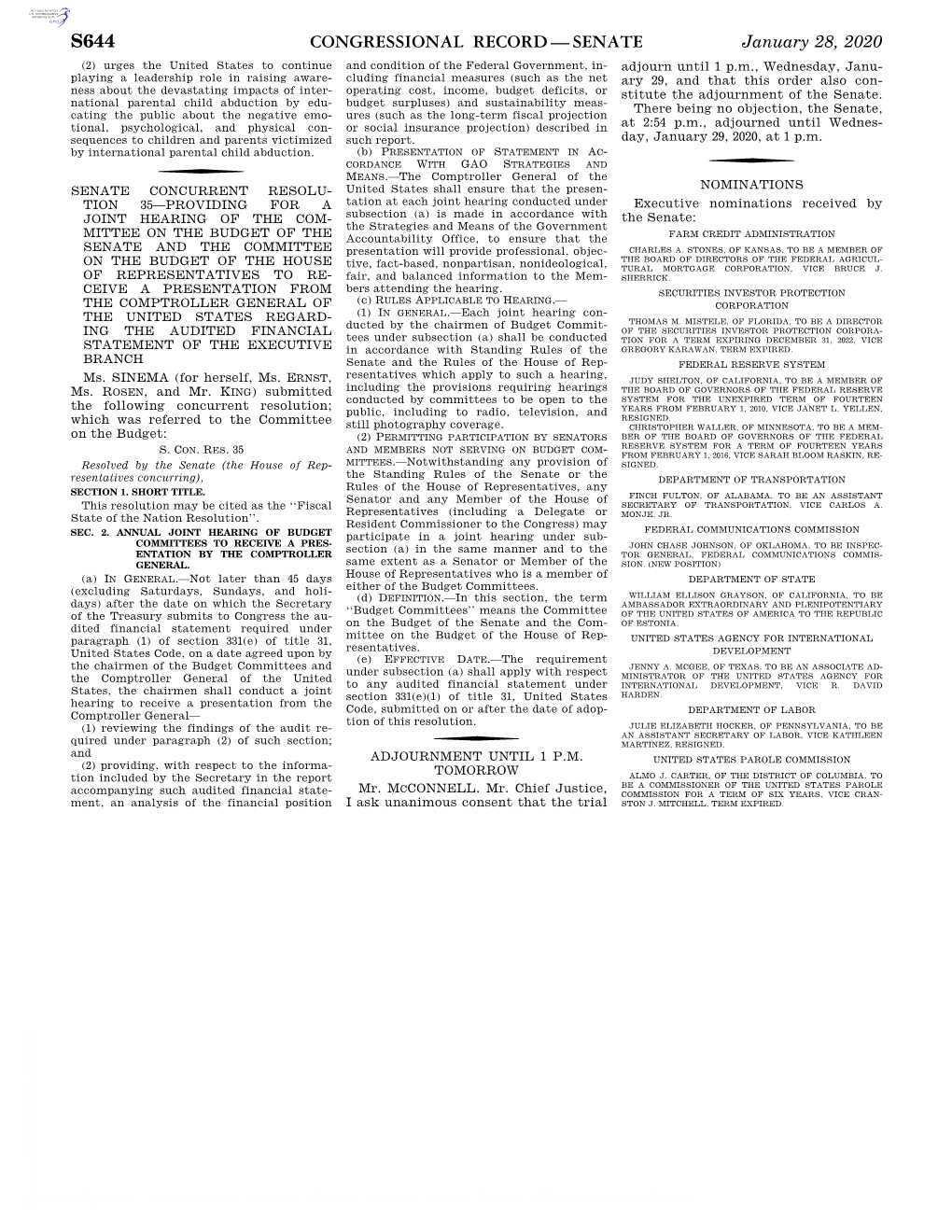 Congressional Record—Senate S644