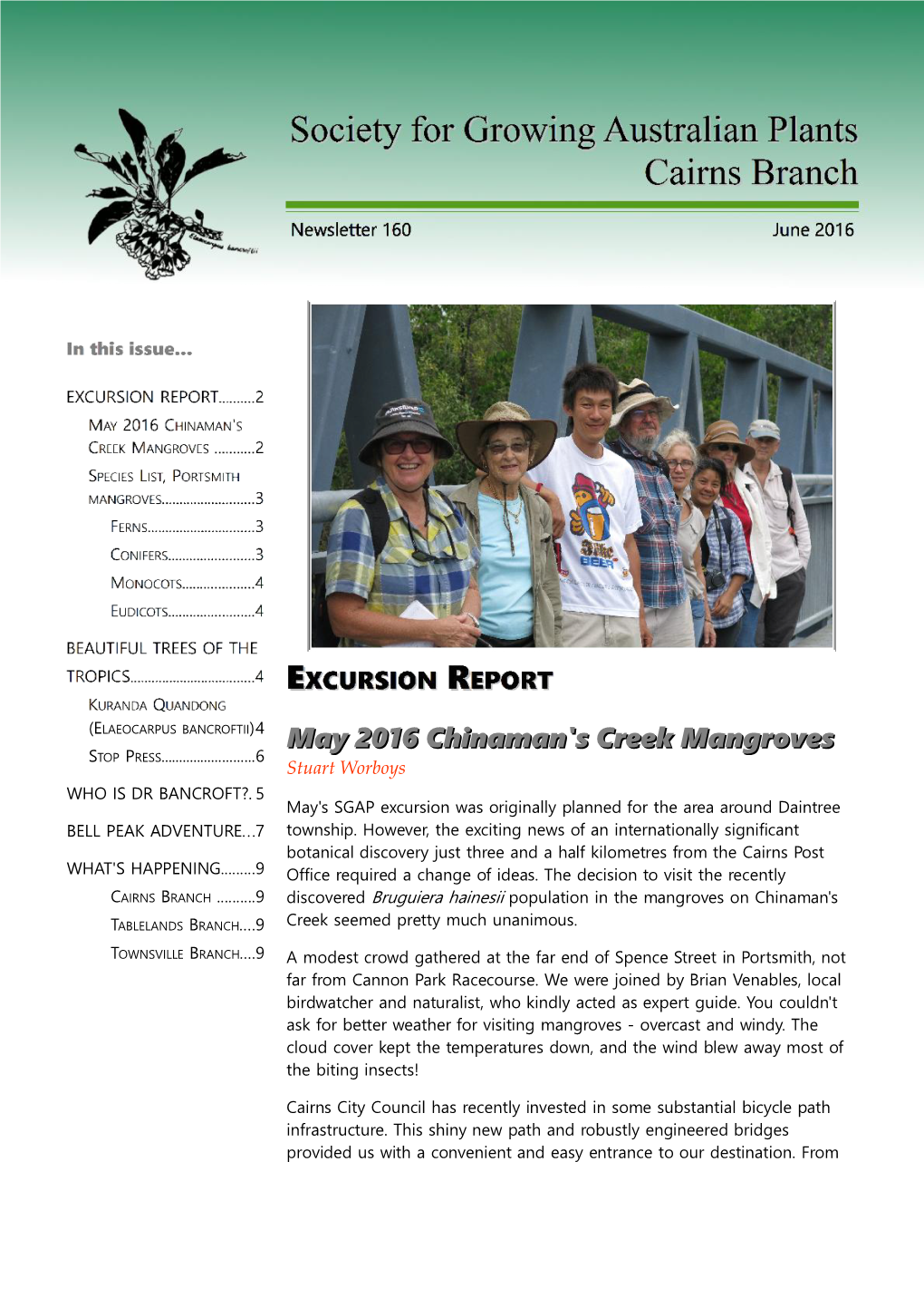 May 2016 Chinaman's Creek Mangroves STOP PRESS