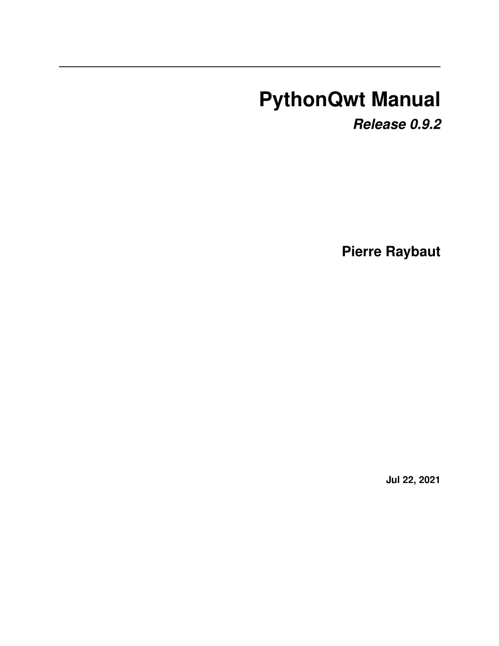 Pythonqwt Manual Release 0.9.2
