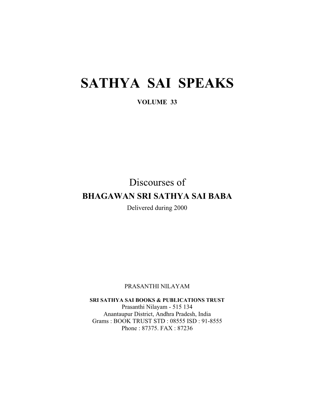 Sathya Sai Speaks