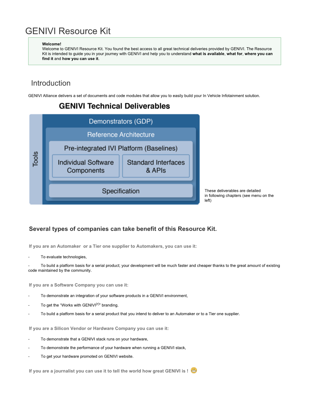GENIVI Resource Kit