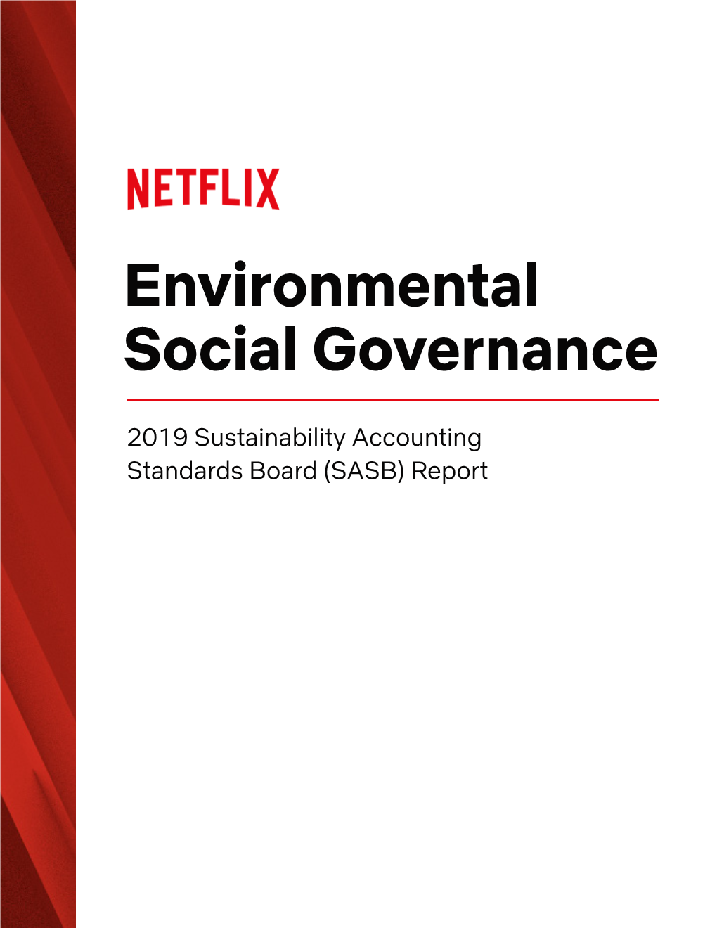 Netflix Environmental Social Governance Report